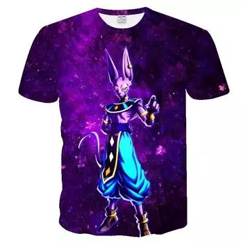 Мужская модная футболка с коротким рукавом с 3D аниме Beerus и принтом, футболка с драконом (S-5XL) S
