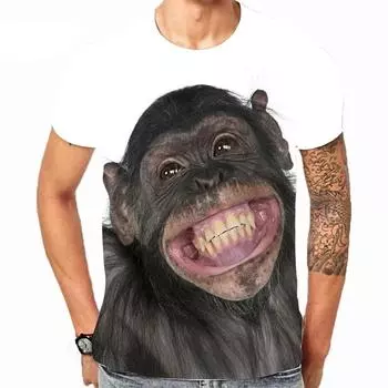 Мужская модная футболка с принтом Gorilla Monkey 3D, летняя повседневная футболка XXS-6XL S