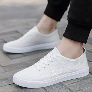 Мужская обувь CanvasBreathable Mesh, модные легкие туфли на плоской подошве для ходьбы, мужские теннисные кроссовки для бега на открытом воздухе, фитнес-обувь 39 чёрный