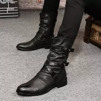 Мужская обувь Crossover Doc Martens, корейская версия британских кожаных ботинок, мужские повседневные мужские ботинки с заостренной внутренней частью и средней трубкой 37