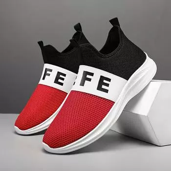 Мужская обувь Повседневная спортивная обувь Легкие кроссовки Fly Woven Driving Shoes Дышащие кроссовки 40 красный