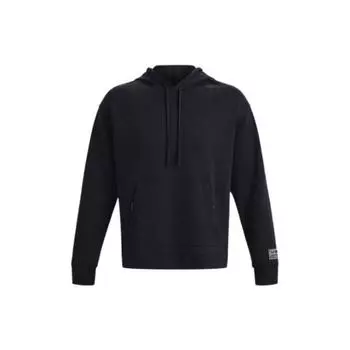 Мужская однотонная толстовка с капюшоном Under Armour на шнурке, черная 1377173-001 L