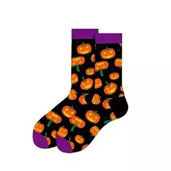 Мужская осенне-зимняя мода Новые Хэллоуин Тыква Смешные Гольфы 1 pair