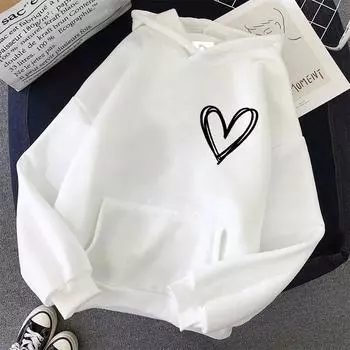 Мужская осенне-зимняя утолщенная толстовка с капюшоном Love Printed Pullover Sweatshirt Long Sleeve Hoodie 3XL