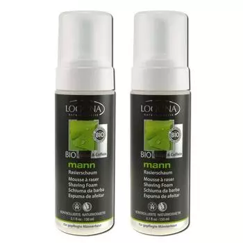 Мужская пена для бритья Logona Bio Ginkgo & Caffeine, 150 мл, 2 шт.
