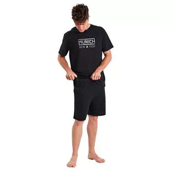 Мужская пижама с короткими рукавами MUEH0350 XXL чёрный