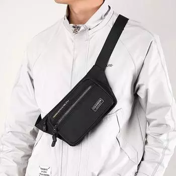 Мужская поясная сумка Street Trend Sports Fitness Running Crossbody Breast Bag Bag серый