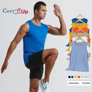 Мужская рубашка без рукавов Cozy Up, быстросохнущая, для тренировок, плавания, для спортзала, для мышц, для спорта, пляжа, для больших и высоких S чёрный