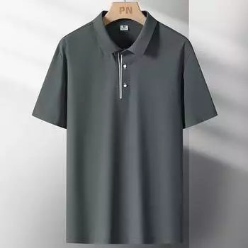 Мужская рубашка поло Ice Silk с короткими рукавами, летняя, тонкая, свободная и бесшовная, с короткими рукавами XXXL