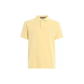 Мужская рубашка поло с коротким рукавом и вышитым логотипом Polo Ralph Lauren, светло-желтая 710795080003 S