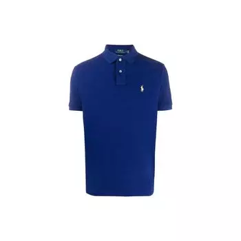 Мужская рубашка поло с коротким рукавом и вышитым логотипом Polo Ralph Lauren, цвет синий 710782592-009 L
