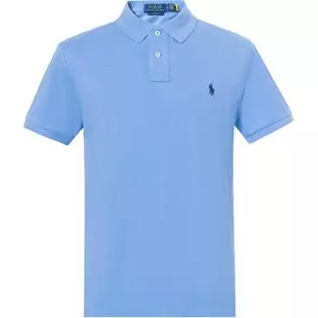 Мужская рубашка поло с коротким рукавом и вышитым логотипом Polo Ralph Lauren, небесно-голубая 710795080-015 S