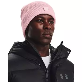 Мужская шапка Under Armour Half Time Cuff Prime One Size, (647) Розовый/Белый,