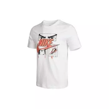 Мужская спортивная футболка с круглым вырезом Nike Cartoon Alphabet Logo Print, белая DB6152-100 XL