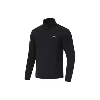 Мужская спортивная куртка Li Ning Fitness Series с воротником-стойкой, облегающая, черного цвета AFDU415-5 3XL