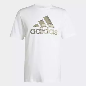 Мужская спортивная одежда Adidas Galleria Camo Bos Graphic Футболка с коротким рукавом WHITE/AL