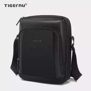 Мужская сумка через плечо Tigernu, подходящая для 9,7-дюймового стола, водонепроницаемая сумка через плечо для мужчин, мини-мужская сумка-мессенджер, сумка на слинге чёрный