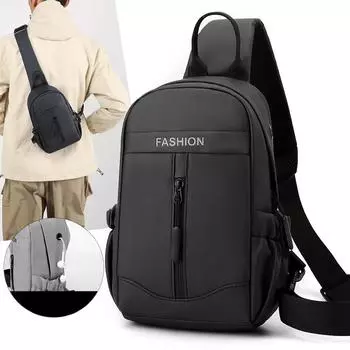 Мужская сумка-слинг CrossBody через плечо нагрудная сумка дорожная водонепроницаемая нейлоновая мужская многоцелевая сумка-мессенджер чёрный