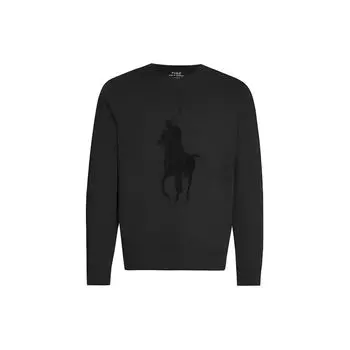 Мужская толстовка Polo Ralph Lauren Solid Logo с вышитым круглым вырезом, черная 710766862-001 XS