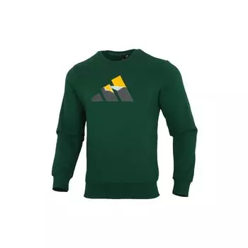 Мужская толстовка с капюшоном Adidas Essentials Graphic Badge Of Sport зеленая GR6958 S