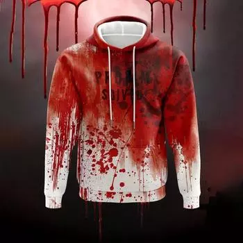 Мужская толстовка с капюшоном Horror, осенняя повседневная толстовка с длинным рукавом, топ с принтом Harajuku, винтажная уличная одежда, мужская толстовка с капюшоном большого размера y2k Clothing L