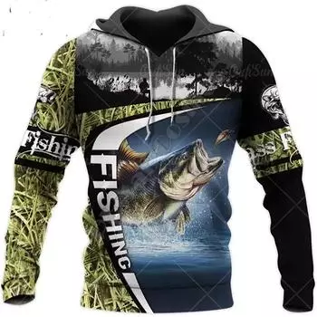 Мужская толстовка с капюшоном с принтом 3D Fishing, свободная дизайнерская толстовка, весна-осень, свободный свитер Harajuku y2k, длинный рукав, 4XL S