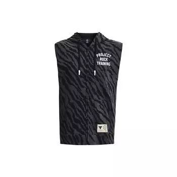 Мужская толстовка с капюшоном Under Armour Project Rock Series SS23 с флисовым принтом и полной молнией, черная 1377444-001 L
