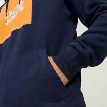 Мужская толстовка с логотипом на груди JACK & JONES M темно-синий