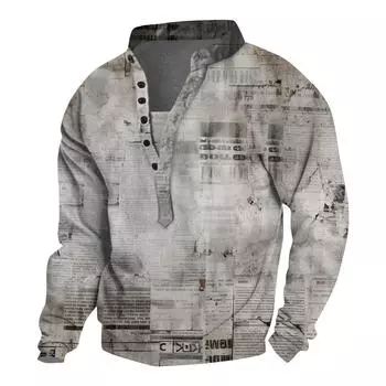 Мужская уличная винтажная модная спортивная футболка с v-образным вырезом и длинным рукавом