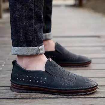 Мужская весенне-летняя обувь Lefou с мягкой подошвой One-step Footsteps, повседневная обувь с закрытым носком и дышащей подошвой 44 белый