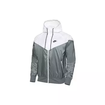 Мужская ветровка на молнии с капюшоном Nike Sport, верхняя одежда, серо-белая DA0001-084