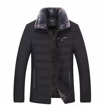 Мужская зимняя одежда с хлопковой подкладкой, плюс плюшевая одежда с хлопковой подкладкой, пальто для отдыха, хлопковая стеганая куртка, мужская простота XL чёрный