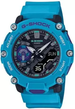 Мужские аналогово-цифровые кварцевые часы Casio G-Shock, черные/синие, классические