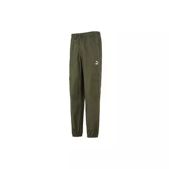 Мужские брюки-джоггеры Puma Woven Cargo, темно-зеленые 533101-44 M