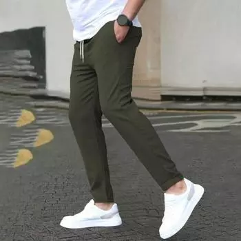 Мужские брюки Ninth с боковыми карманами, облегающие, с эластичной талией на шнурке, однотонные S темно-синий