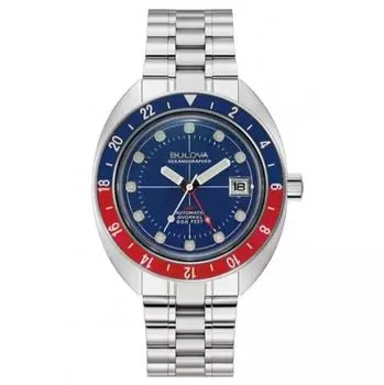 Мужские часы Bulova Oceangrapher Snorkel GMT Automatic Sapphire 41 мм 96B405 синий