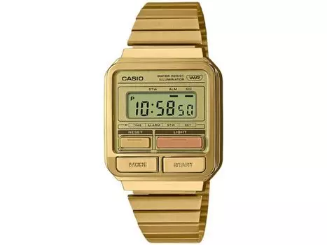 Мужские часы CASIO Classic A120WEG-9AJF, золотые, цифровые, из нержавеющей стали Retoro Pop, НОВЫЕ