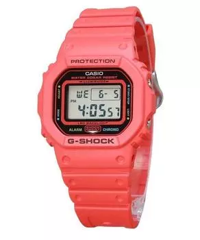 Мужские часы Casio G-Shock Digital Energy Park Series с красным ремешком из биополимерной смолы, кварцевые DW-5600EP-4 200M чёрный