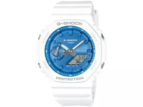 Мужские часы CASIO G-SHOCK GA-2100WS-7AJF Precious Heart Selection, белый полимерный ремешок
