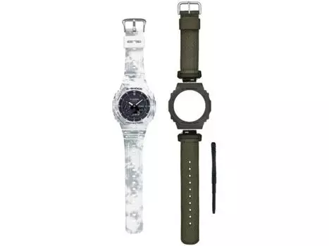 Мужские часы CASIO G-SHOCK GAE-2100GC-7AJR GRUNGE SNOW CAMOUFLAGE с деталями НОВИНКА