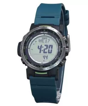 Мужские часы Casio Protrek Climber Line с цифровым полимерным ремешком Tough Solar PRW-35Y-3 100M серый