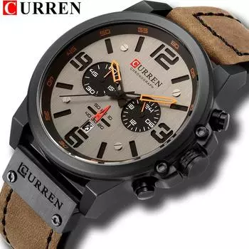 CURREN Мужские кварцевые часы красный