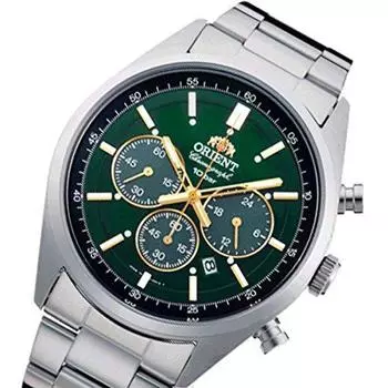 Мужские часы Orient Neo Seventies Chrono WV0031TX зеленые, обычные [предмет]