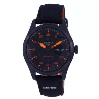 Мужские часы Seiko 5 Sports Flieger с нейлоновым черным циферблатом SRPH33K1 100M