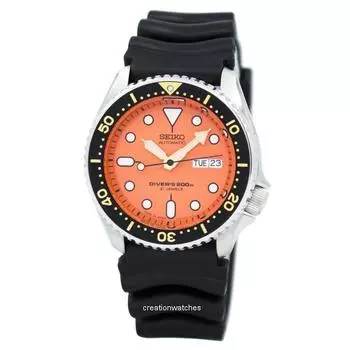 Мужские часы Seiko Automatic Diver s 200m японского производства SKX011 SKX011J1 SKX011J оранжевый