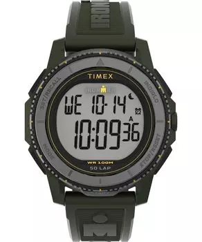 Мужские часы Timex Adrenaline 46 мм, зеленые, цифровые.