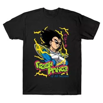 Мужские футболки унисекс с коротким рукавом и круглым вырезом Fresh Prince Of All Saiyans, забавные мужские футболки, топы S