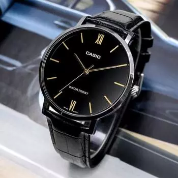 Мужские кожаные часы Casio Slim Design
