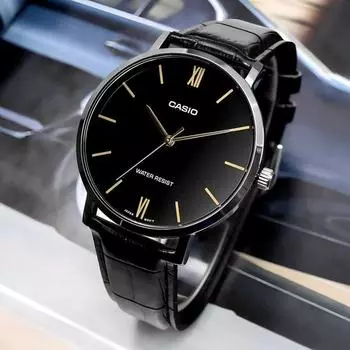 Мужские кожаные часы Casio Slim Design