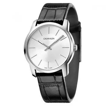 Мужские кожаные часы CK Calvin Klein 38 мм K2G221C6